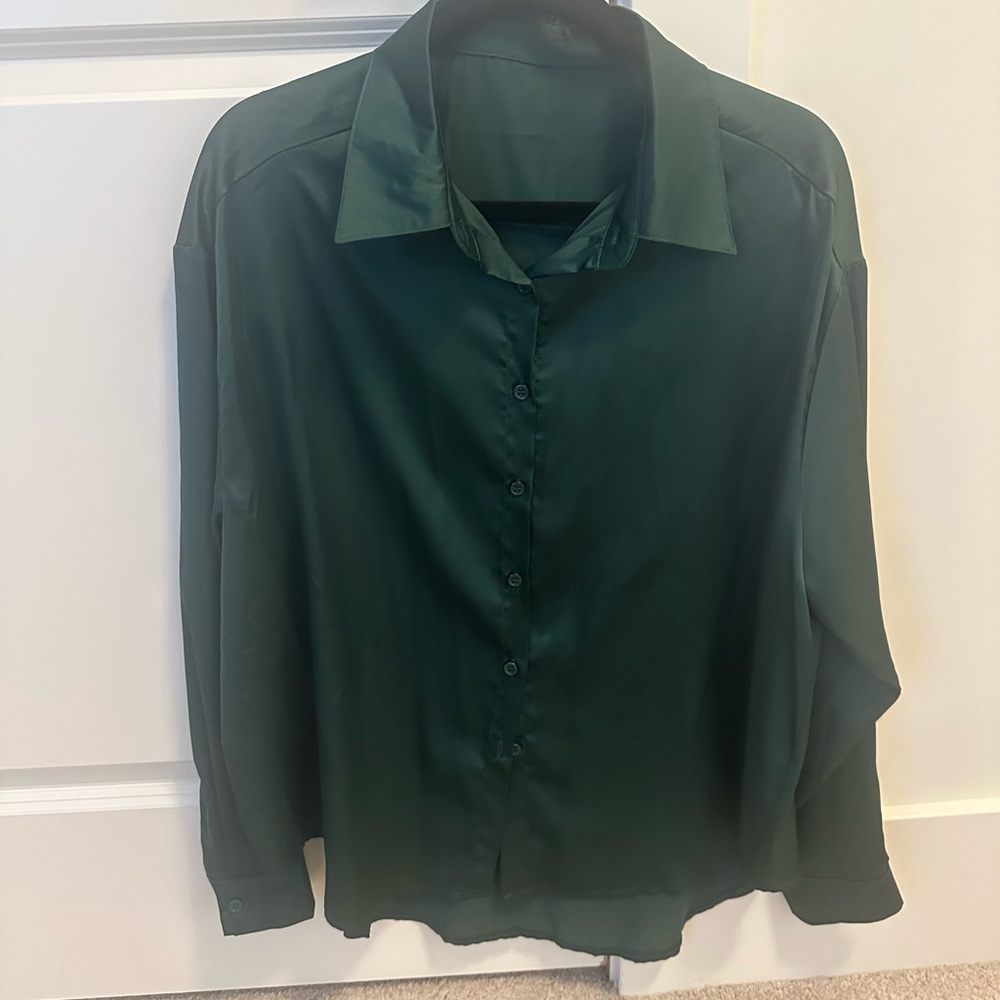 Rich Green Collared Button Down Shirt